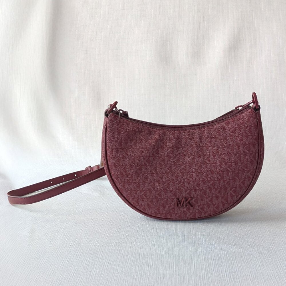 Michael Kors Kyla Small Signature Logo Convertible Pouchette in Mulberry NWT - Picture 3 of 11